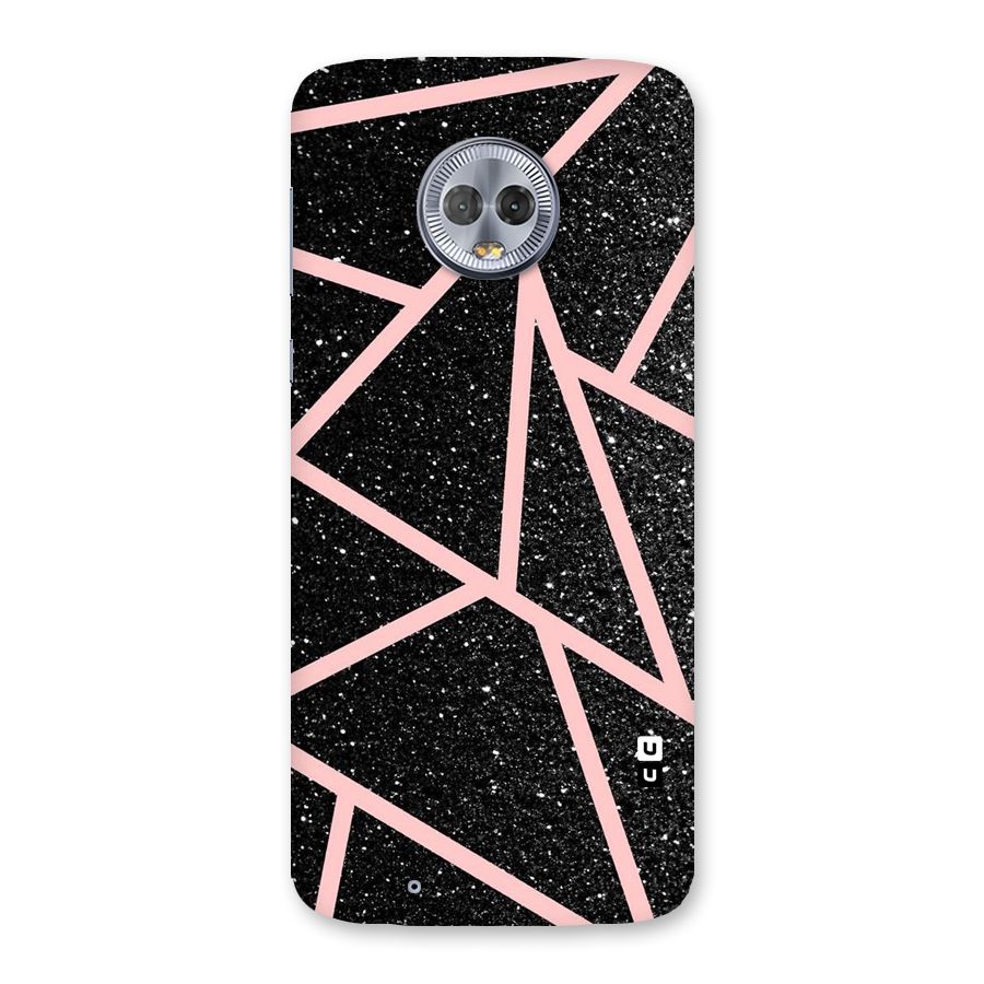 Concrete Black Pink Stripes Back Case for Moto G6