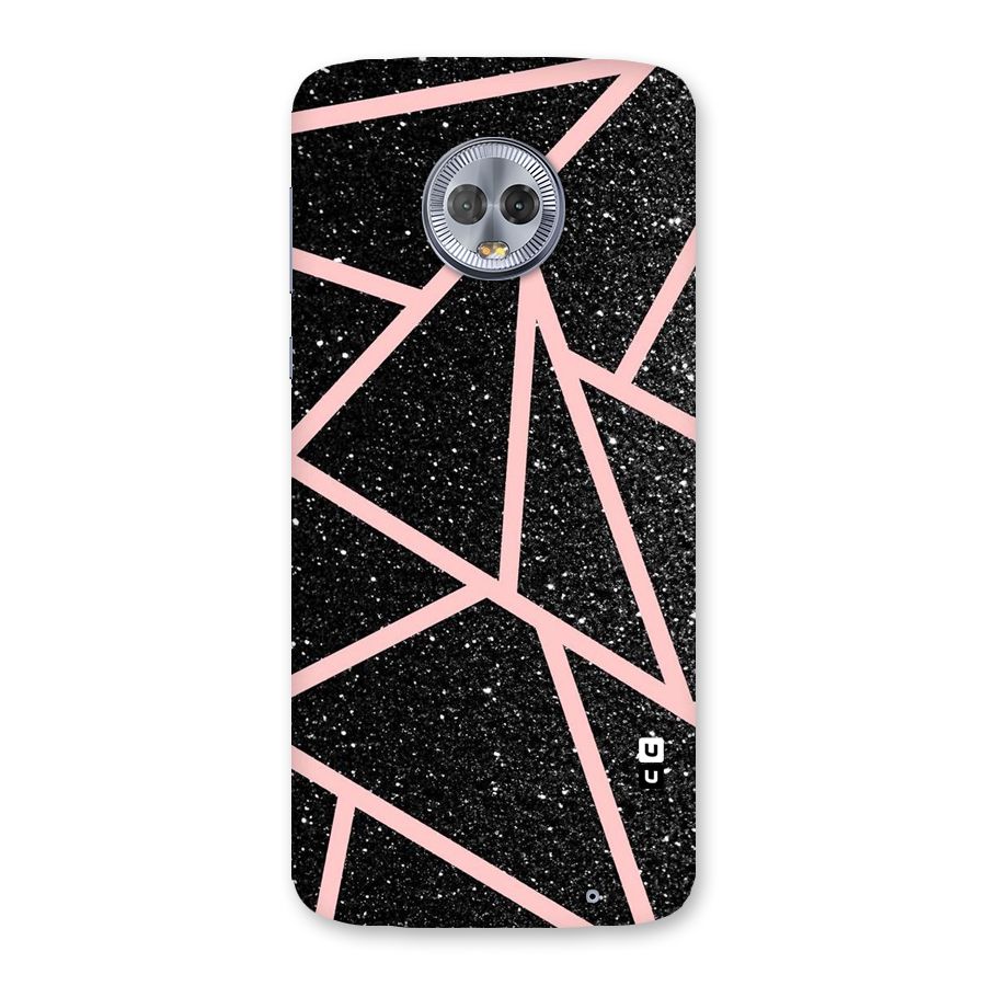 Concrete Black Pink Stripes Back Case for Moto G6 Plus