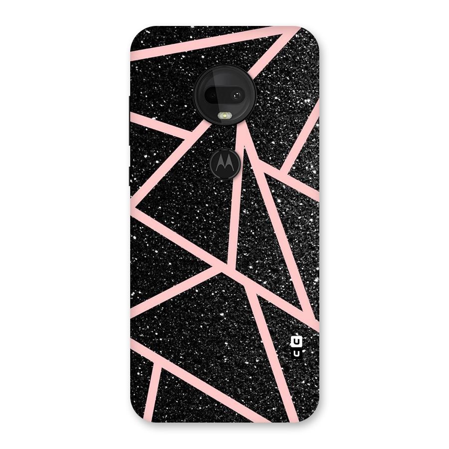 Concrete Black Pink Stripes Back Case for Moto G7