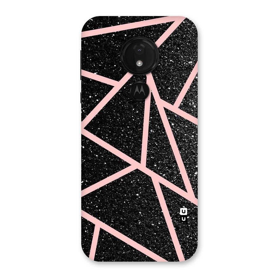 Concrete Black Pink Stripes Back Case for Moto G7 Power