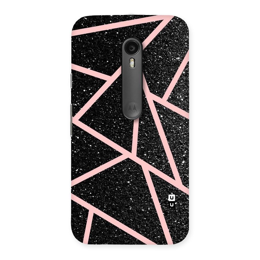 Concrete Black Pink Stripes Back Case for Moto G Turbo