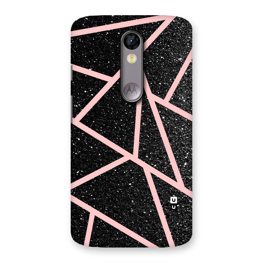 Concrete Black Pink Stripes Back Case for Moto X Force