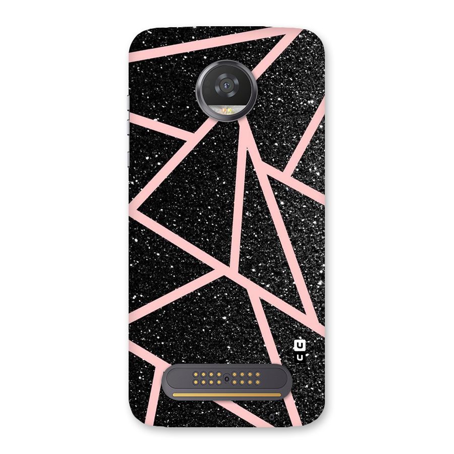 Concrete Black Pink Stripes Back Case for Moto Z2 Play