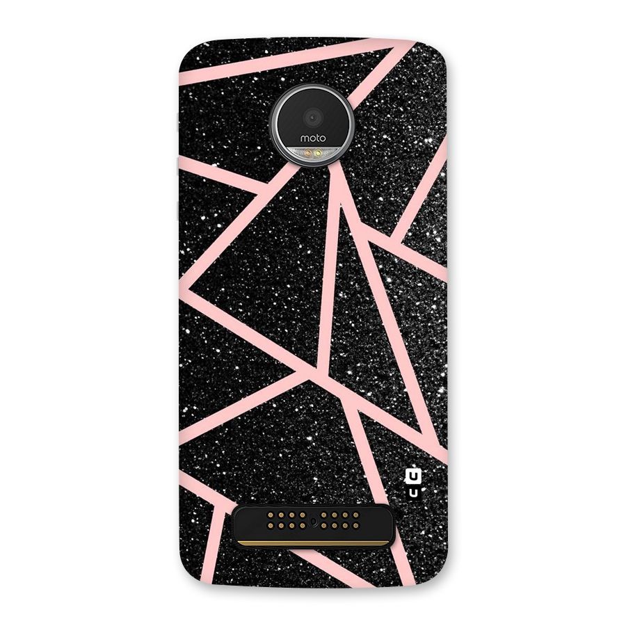 Concrete Black Pink Stripes Back Case for Moto Z Play