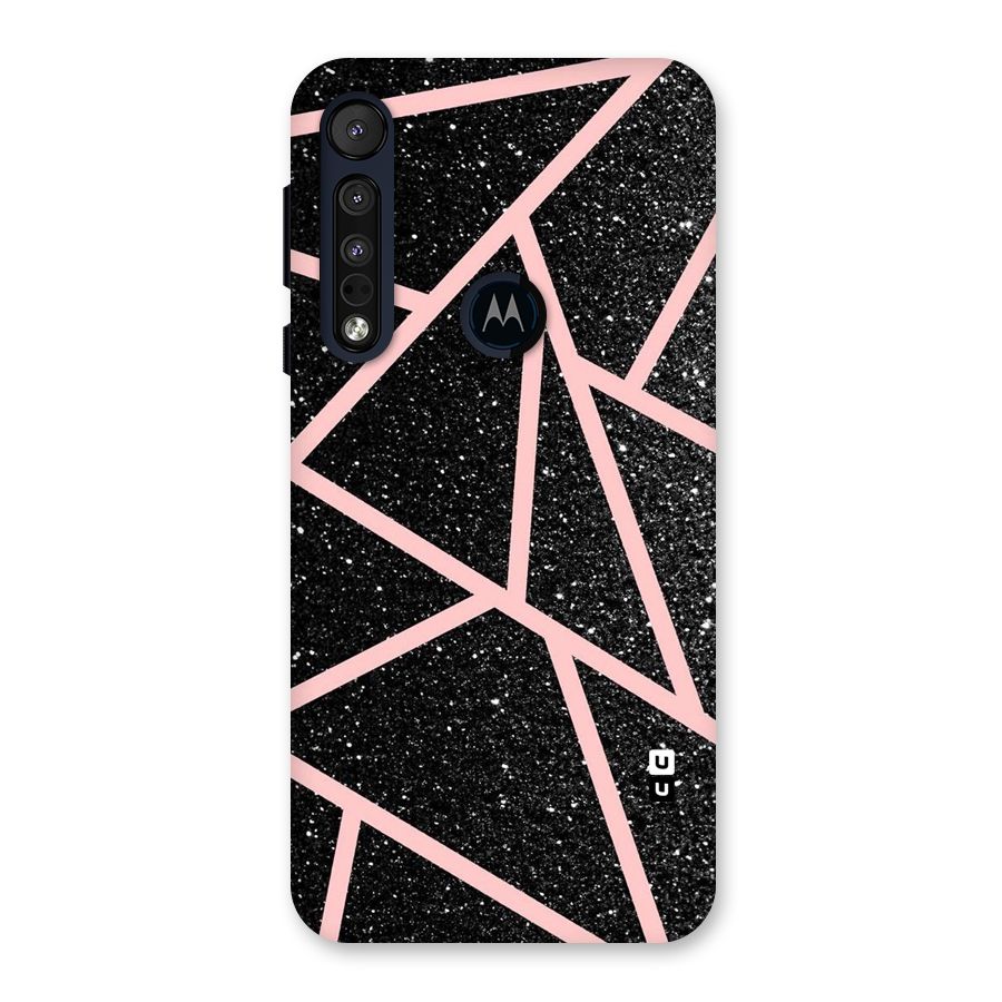 Concrete Black Pink Stripes Back Case for Motorola One Macro