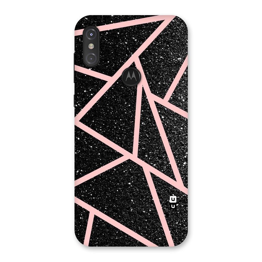 Concrete Black Pink Stripes Back Case for Motorola One Power