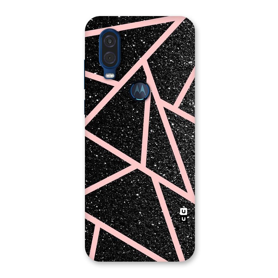 Concrete Black Pink Stripes Back Case for Motorola One Vision