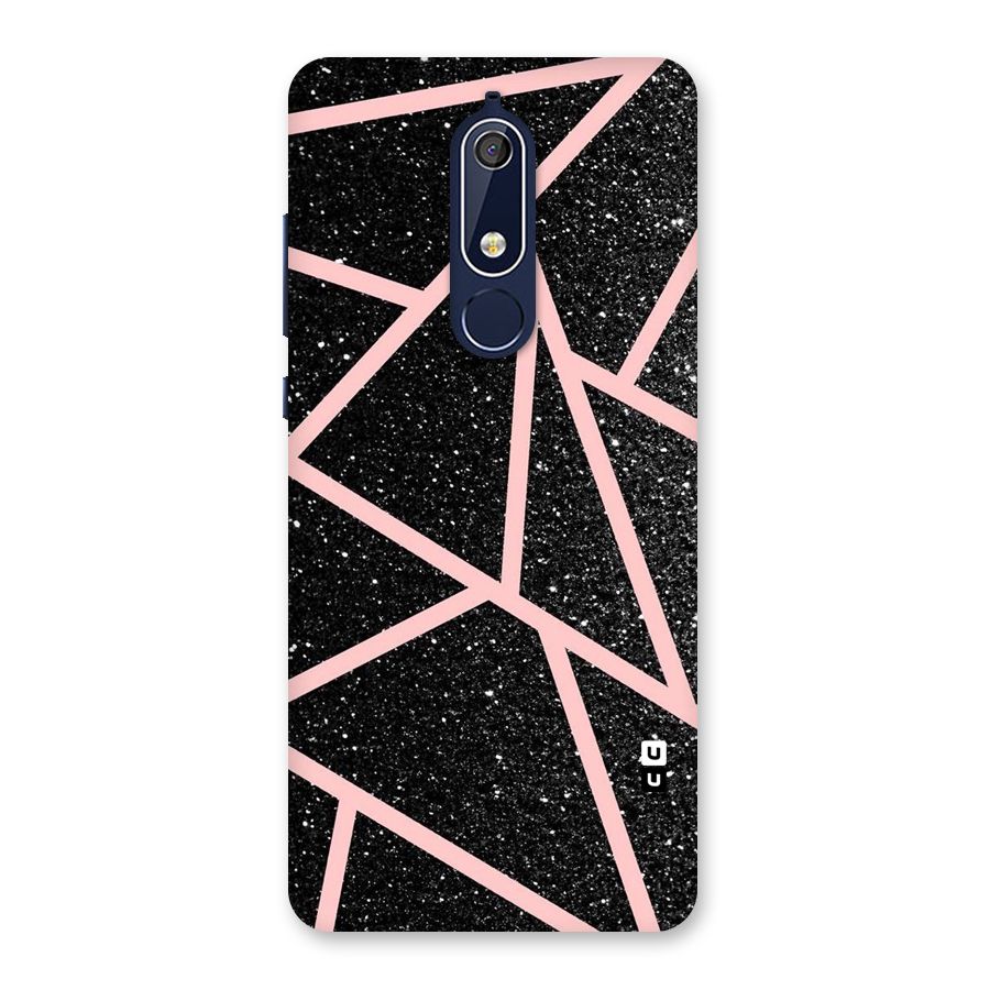 Concrete Black Pink Stripes Back Case for Nokia 5.1