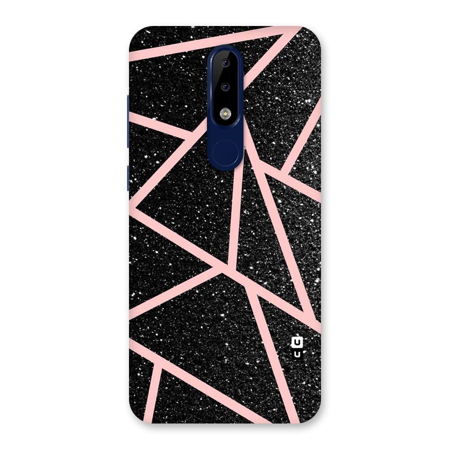 Concrete Black Pink Stripes Back Case for Nokia 5.1 Plus