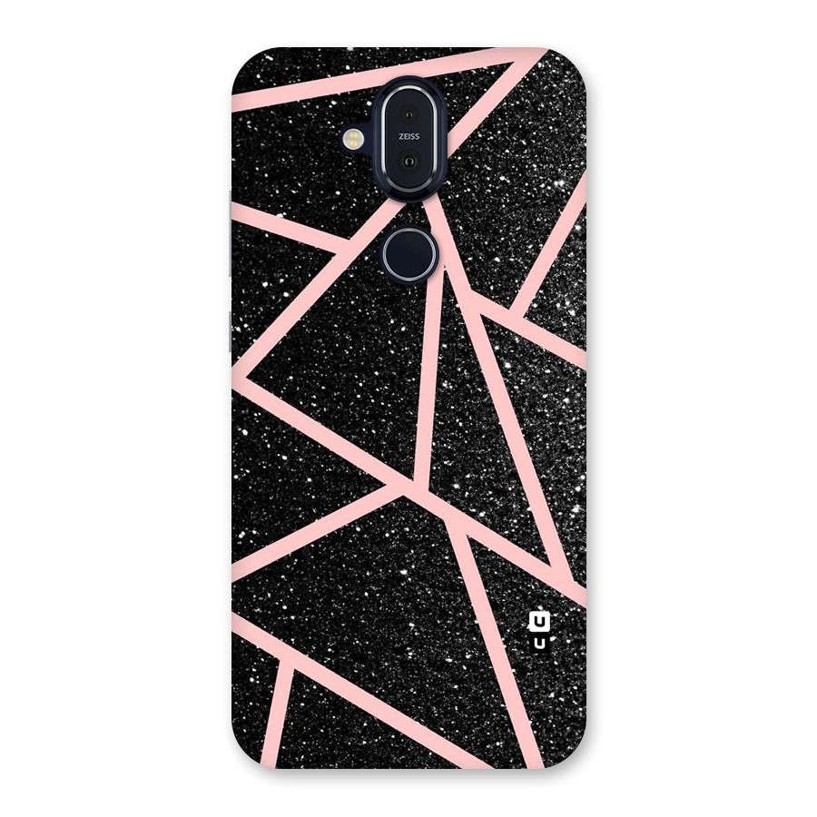 Concrete Black Pink Stripes Back Case for Nokia 8.1