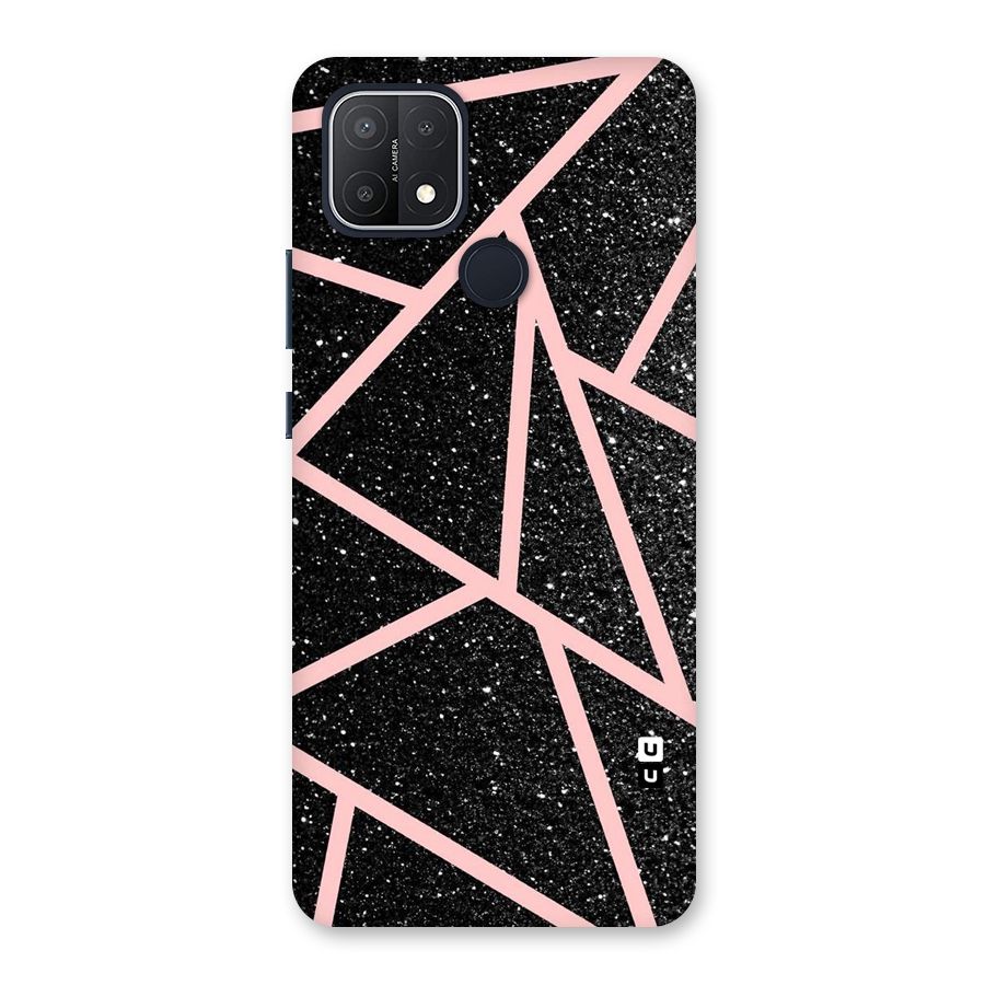 Concrete Black Pink Stripes Back Case for Oppo A15