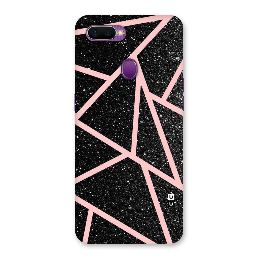 Concrete Black Pink Stripes Back Case for Oppo F9