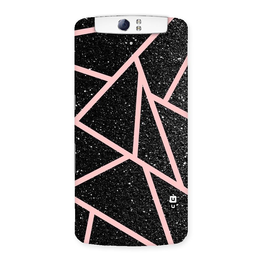 Concrete Black Pink Stripes Back Case for Oppo N1