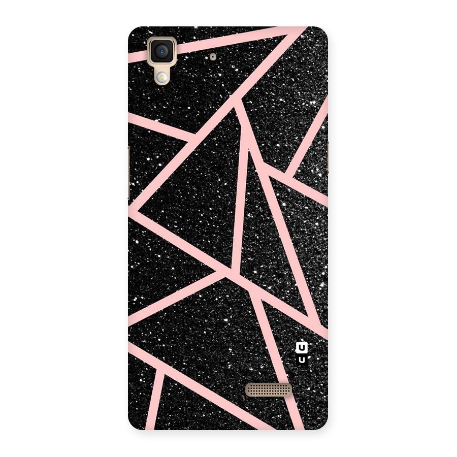 Concrete Black Pink Stripes Back Case for Oppo R7