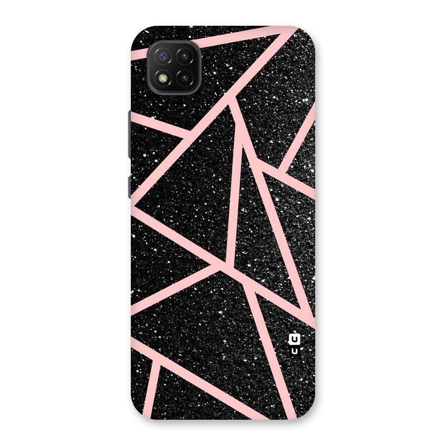 Concrete Black Pink Stripes Back Case for Poco C3