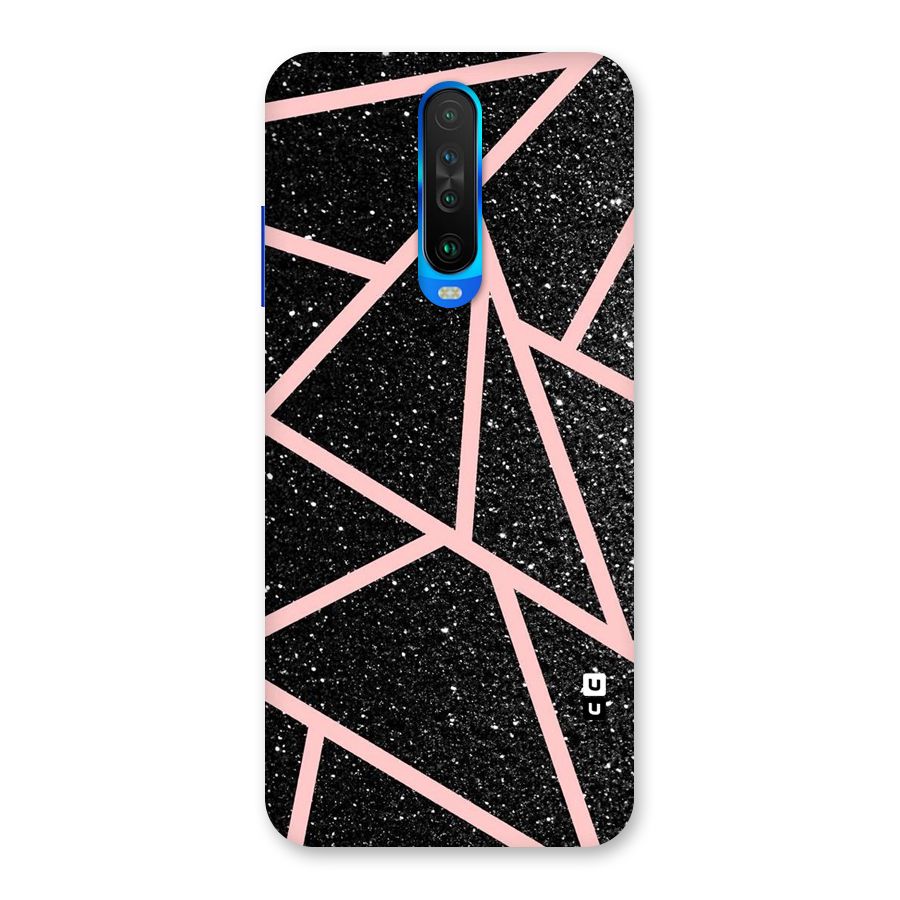 Concrete Black Pink Stripes Back Case for Poco X2