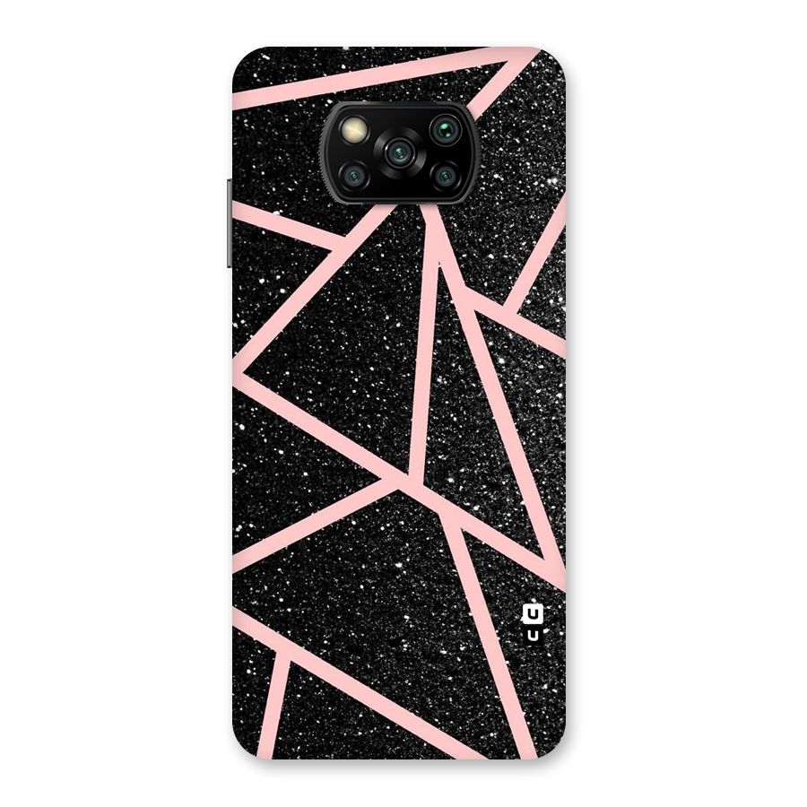 Concrete Black Pink Stripes Back Case for Poco X3