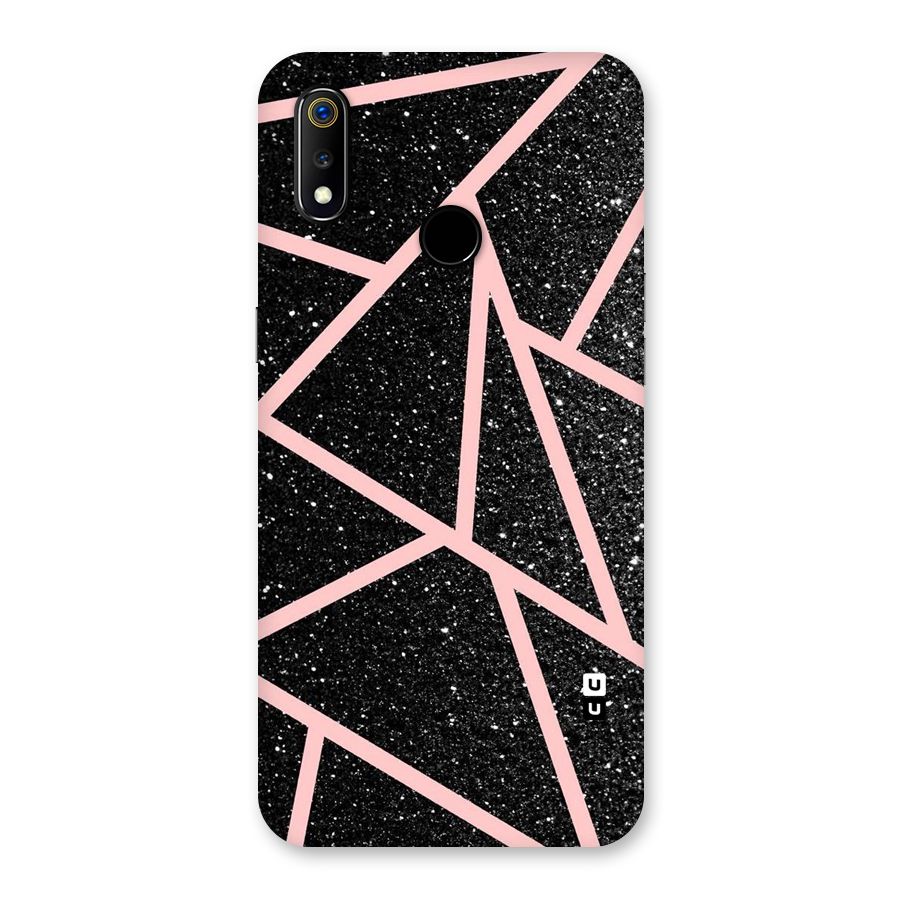 Concrete Black Pink Stripes Back Case for Realme 3