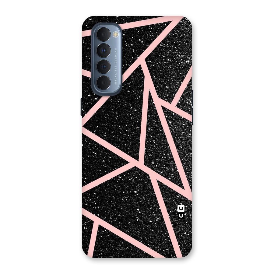 Concrete Black Pink Stripes Back Case for Reno4 Pro