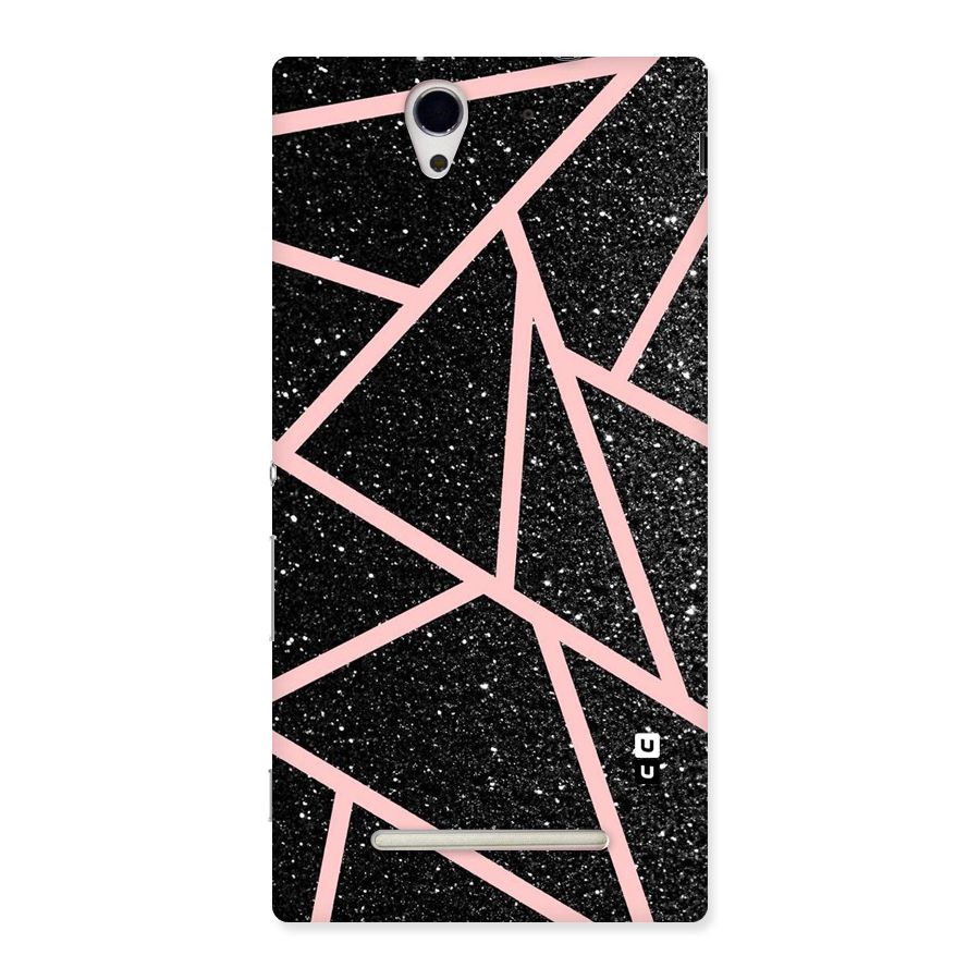 Concrete Black Pink Stripes Back Case for Sony Xperia C3