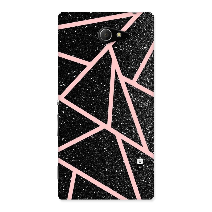 Concrete Black Pink Stripes Back Case for Sony Xperia M2