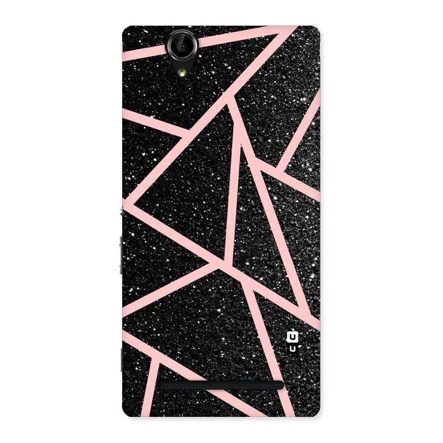 Concrete Black Pink Stripes Back Case for Sony Xperia T2