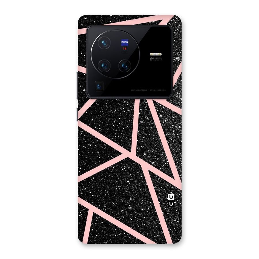 Concrete Black Pink Stripes Back Case for Vivo X80 Pro