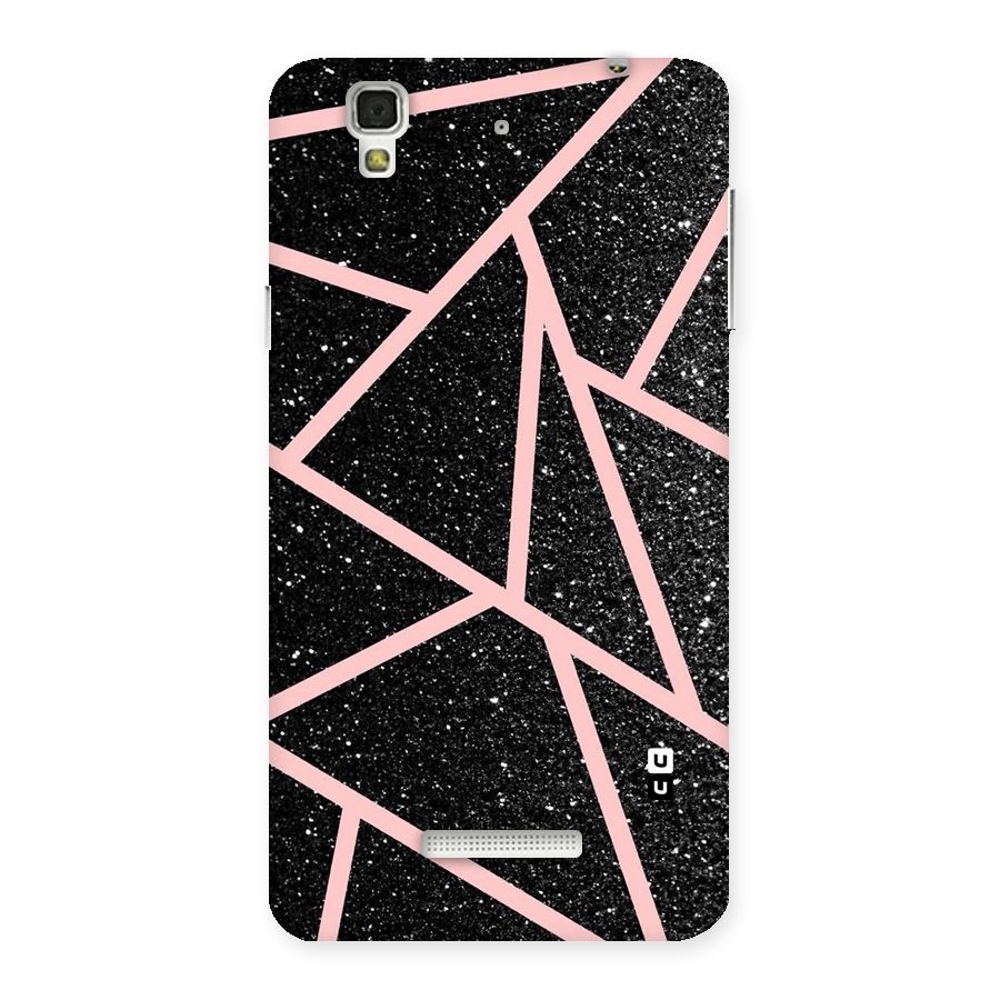 Concrete Black Pink Stripes Back Case for Yu Yureka