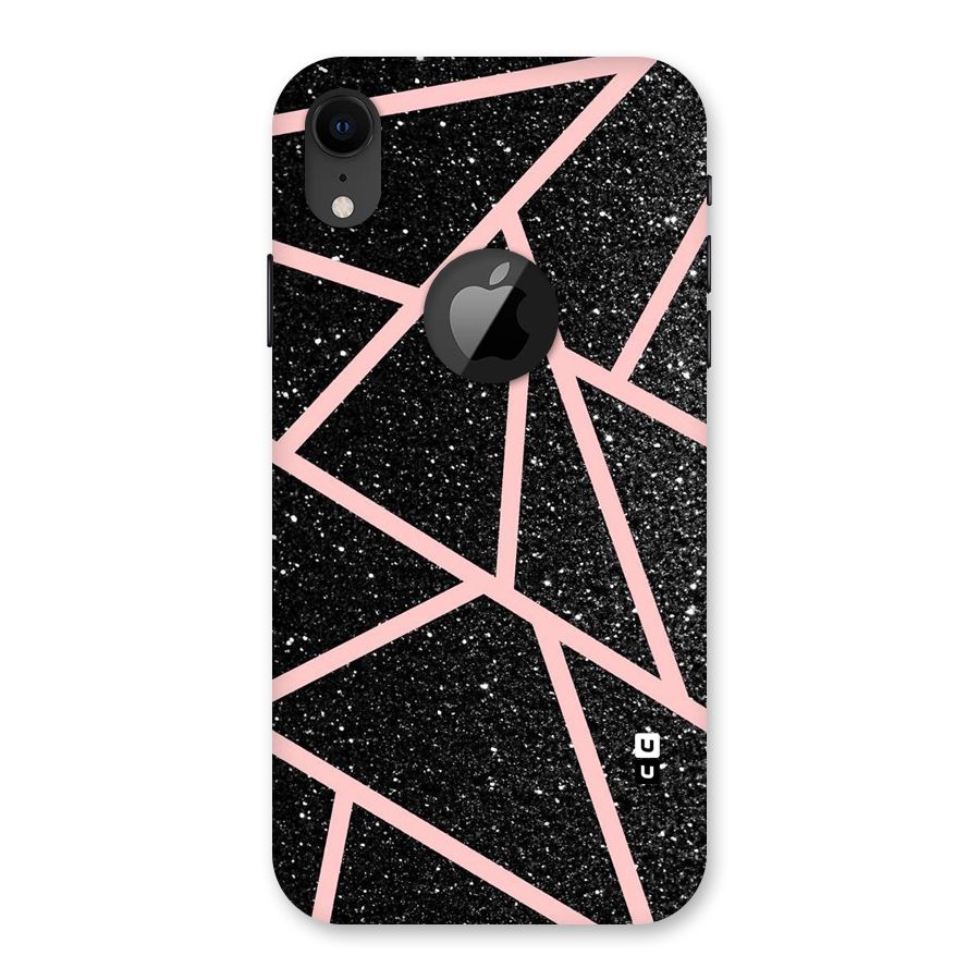 Concrete Black Pink Stripes Back Case for iPhone XR Logo Cut