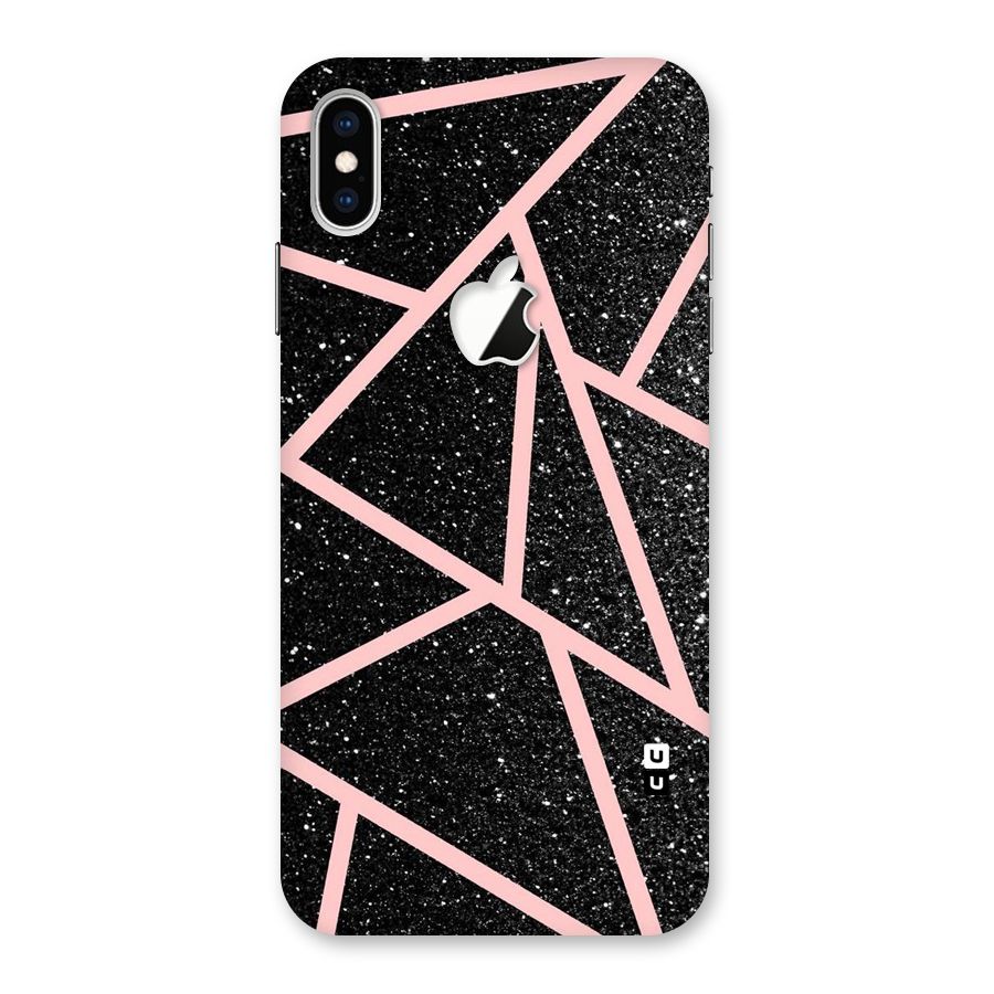 Concrete Black Pink Stripes Back Case for iPhone XS Max Apple Cut