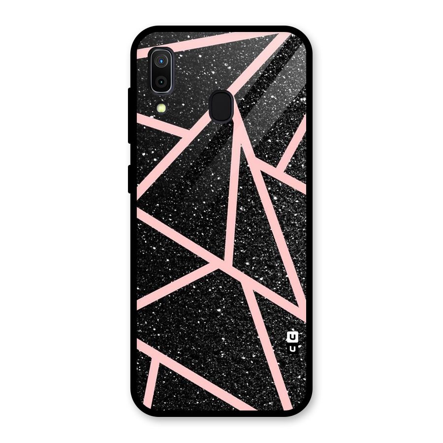 Concrete Black Pink Stripes Glass Back Case for Galaxy A30