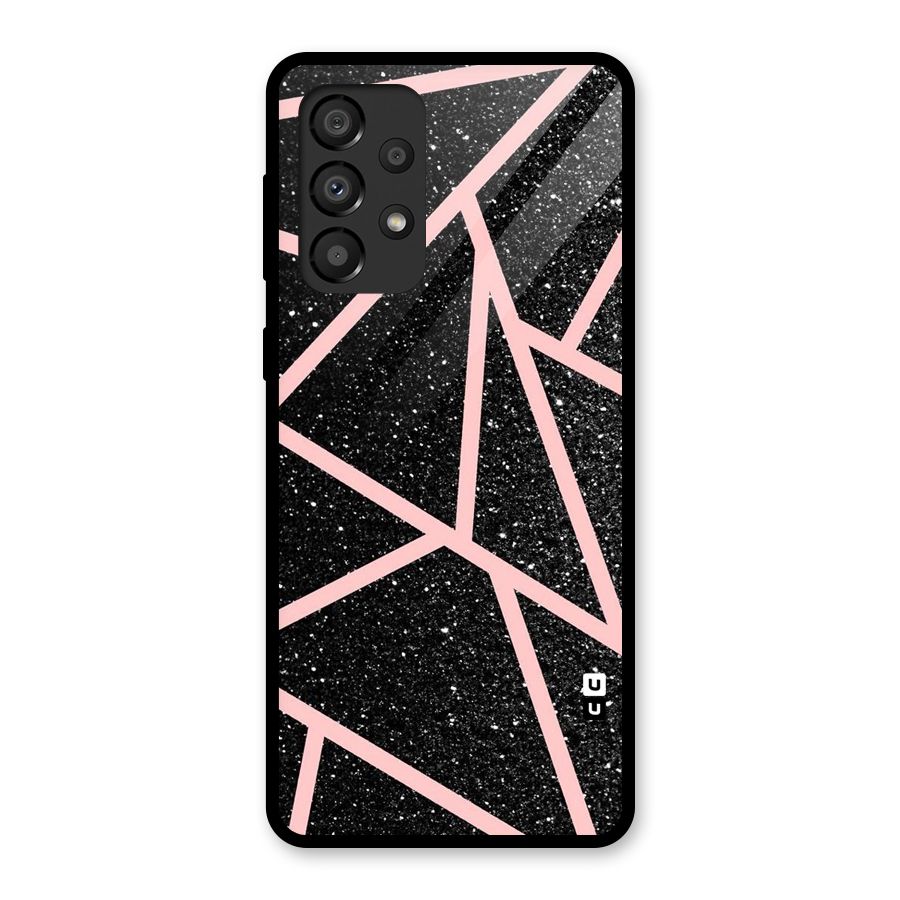 Concrete Black Pink Stripes Glass Back Case for Galaxy A33 5G