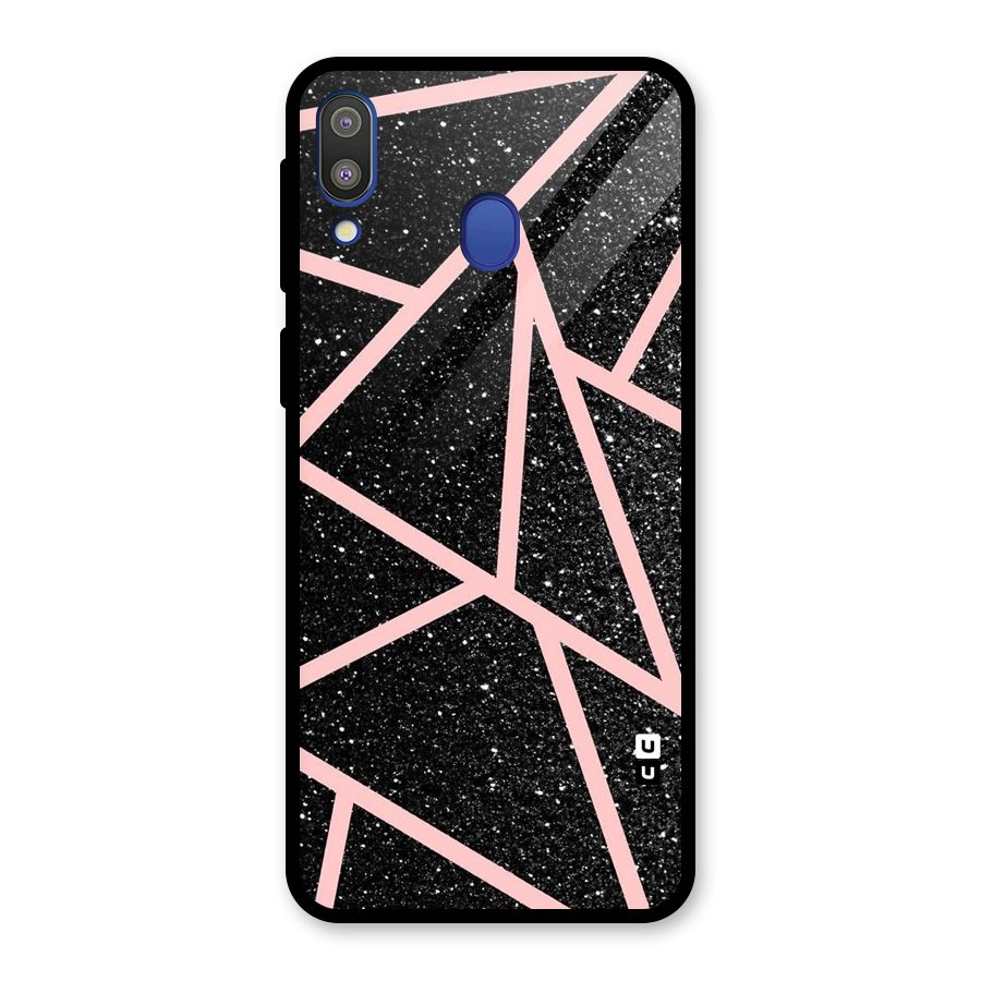Concrete Black Pink Stripes Glass Back Case for Galaxy M20