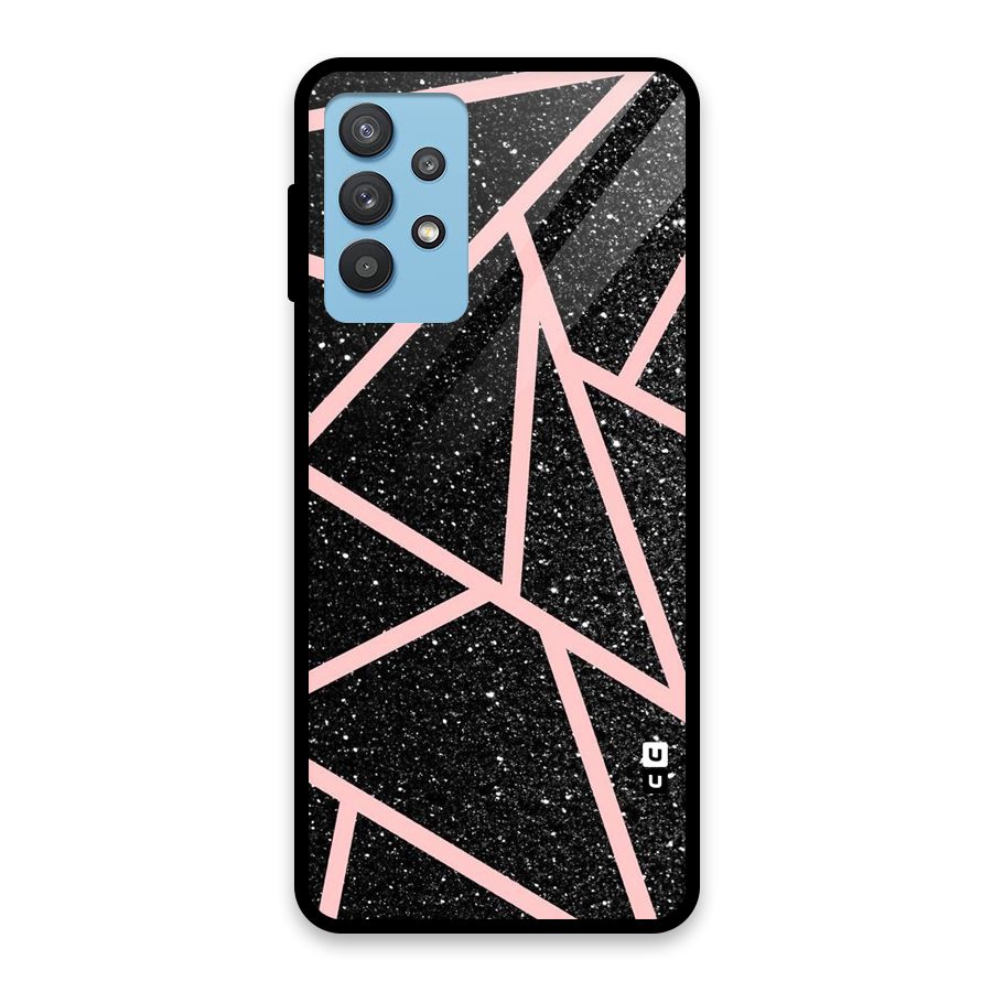 Concrete Black Pink Stripes Glass Back Case for Galaxy M32 5G