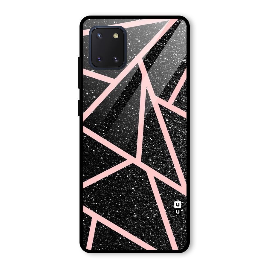 Concrete Black Pink Stripes Glass Back Case for Galaxy Note 10 Lite