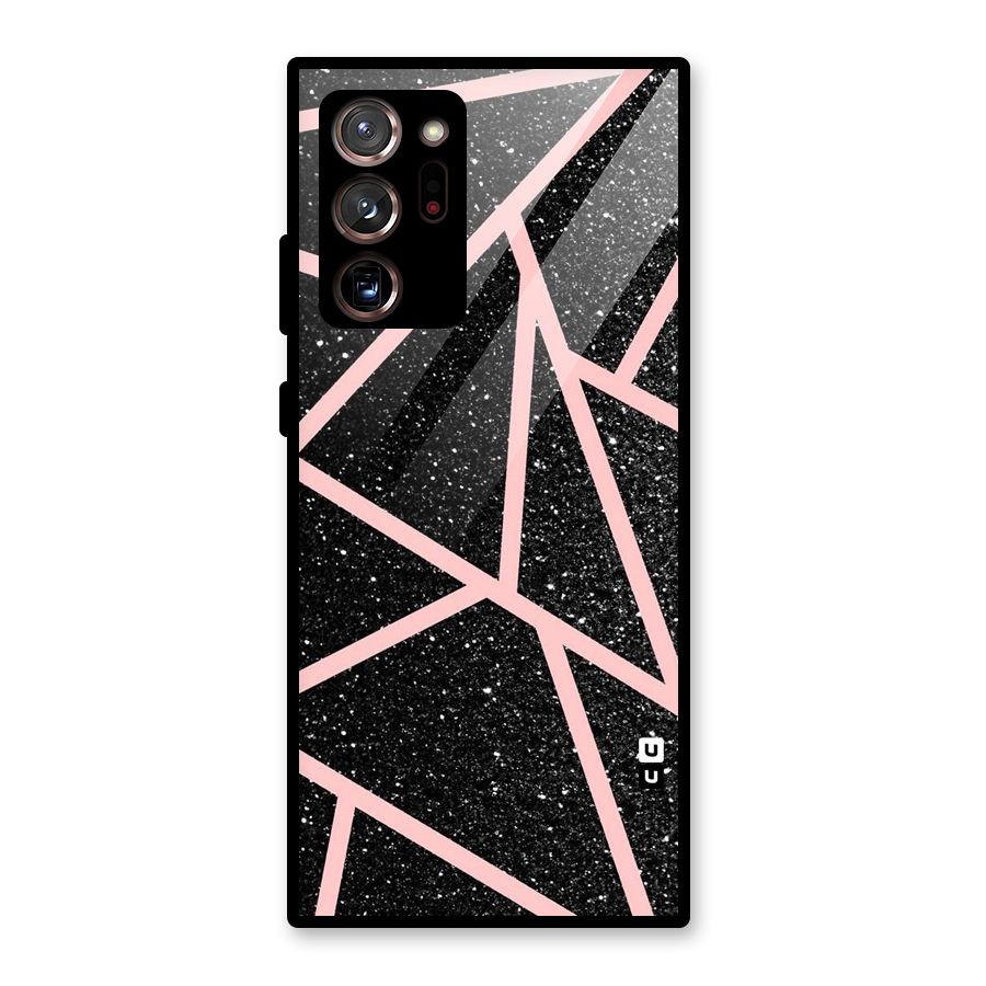 Concrete Black Pink Stripes Glass Back Case for Galaxy Note 20 Ultra