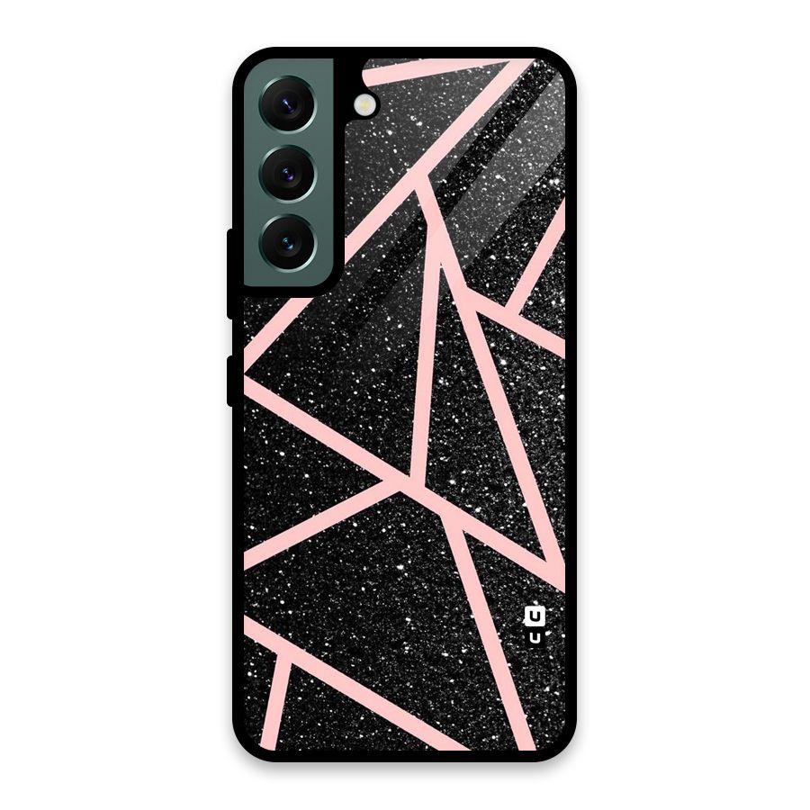 Concrete Black Pink Stripes Glass Back Case for Galaxy S22 5G
