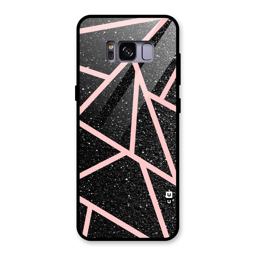 Concrete Black Pink Stripes Glass Back Case for Galaxy S8