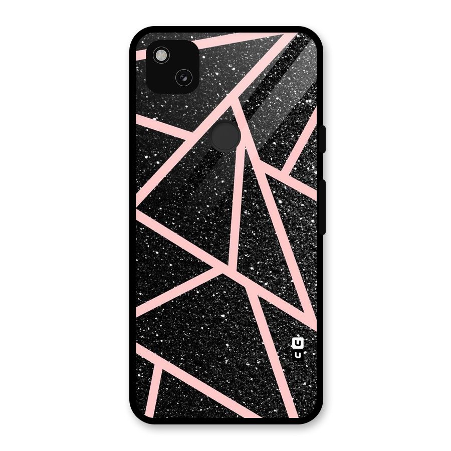 Concrete Black Pink Stripes Glass Back Case for Google Pixel 4a