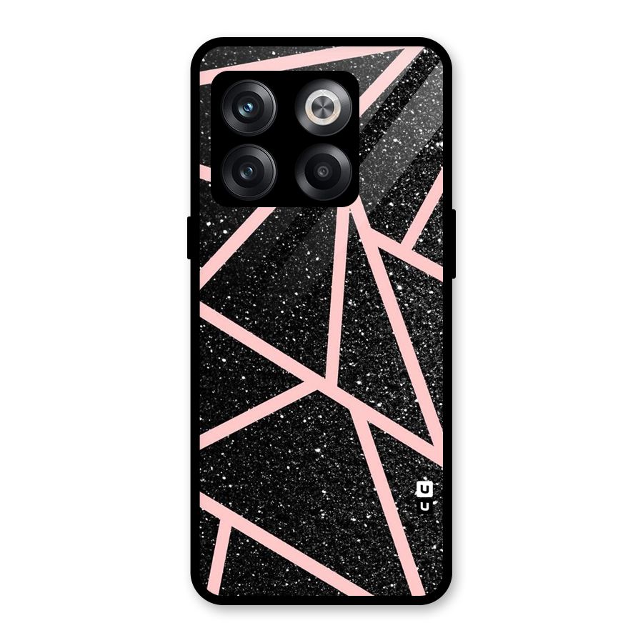 Concrete Black Pink Stripes Glass Back Case for OnePlus 10T