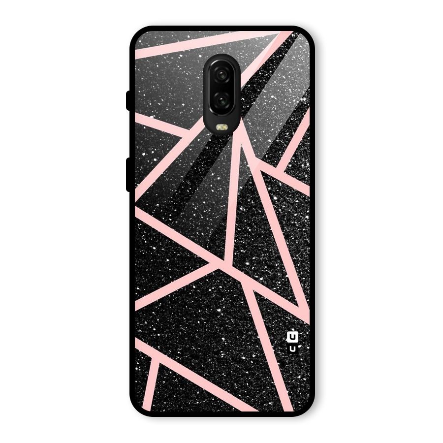 Concrete Black Pink Stripes Glass Back Case for OnePlus 6T