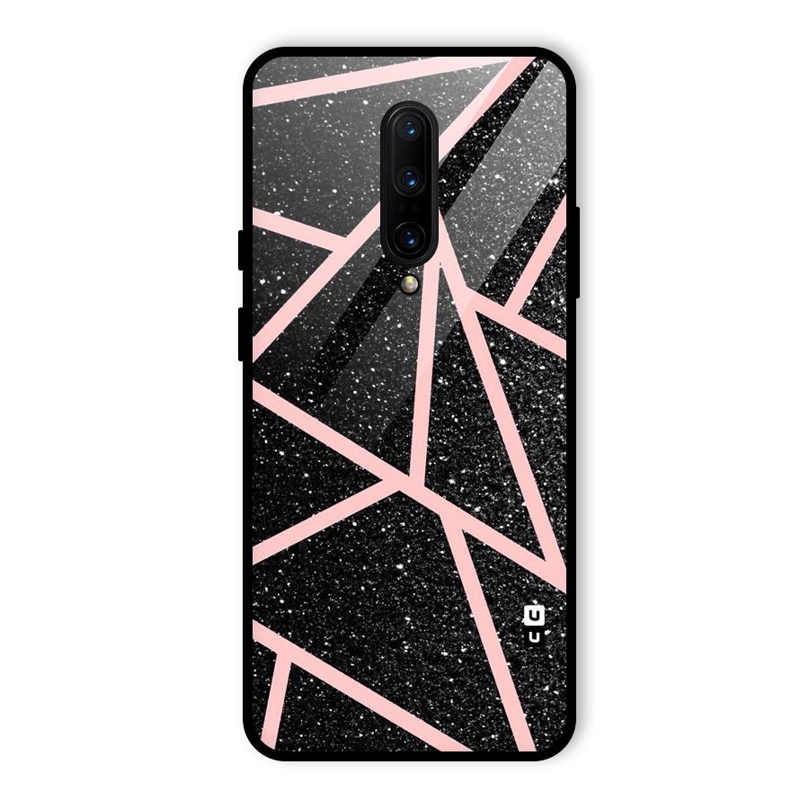 Concrete Black Pink Stripes Glass Back Case for OnePlus 7 Pro