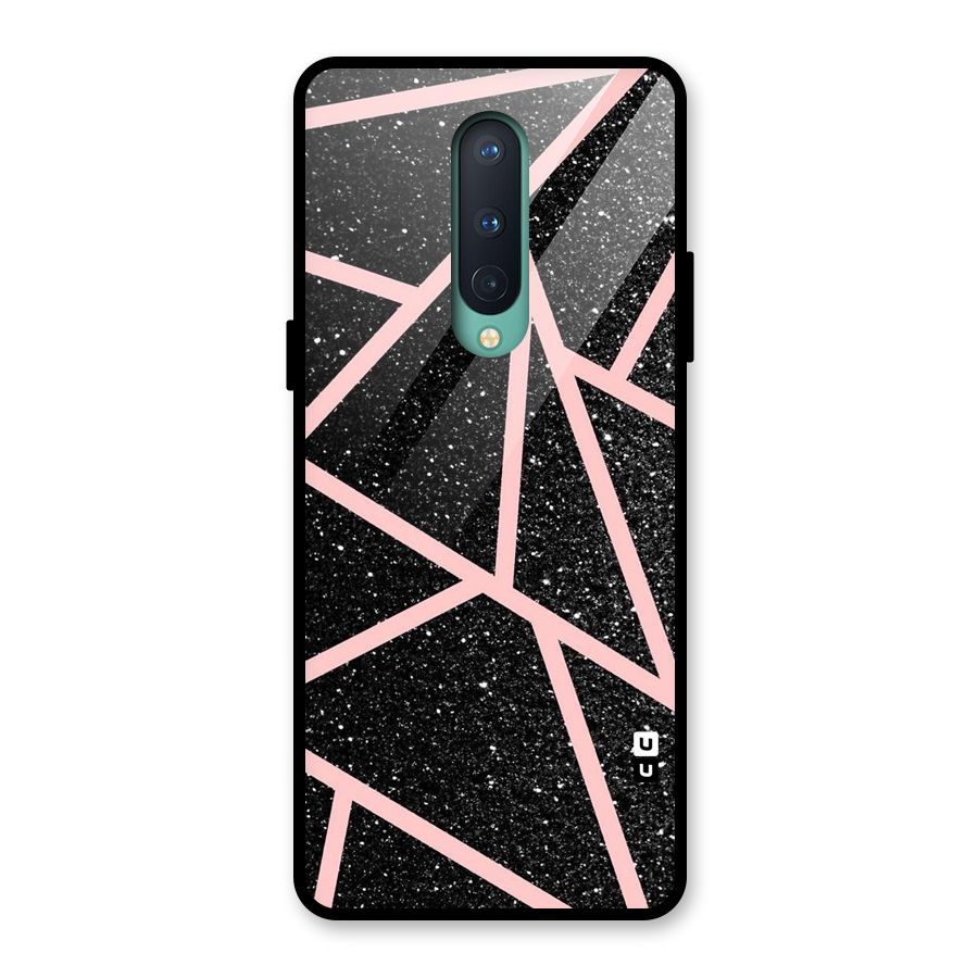 Concrete Black Pink Stripes Glass Back Case for OnePlus 8