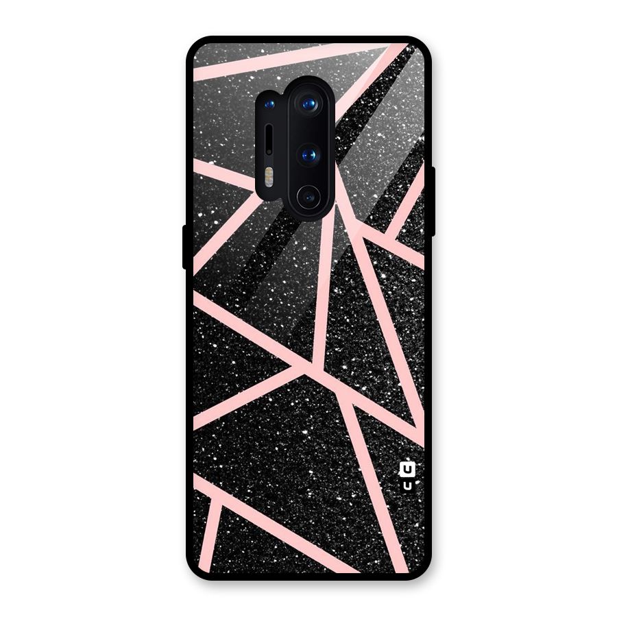 Concrete Black Pink Stripes Glass Back Case for OnePlus 8 Pro