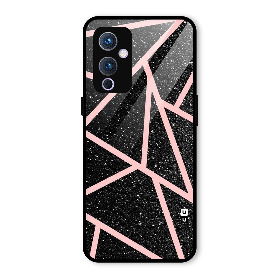 Concrete Black Pink Stripes Glass Back Case for OnePlus 9