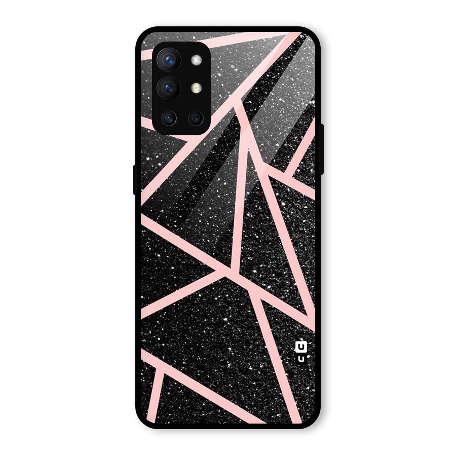 Concrete Black Pink Stripes Glass Back Case for OnePlus 9R
