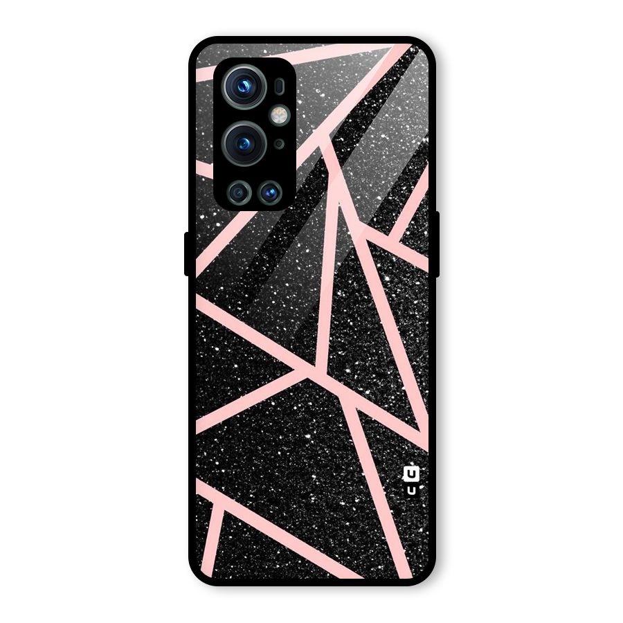 Concrete Black Pink Stripes Glass Back Case for OnePlus 9 Pro
