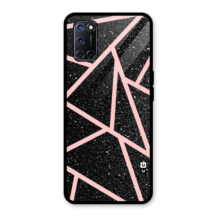 Concrete Black Pink Stripes Glass Back Case for Oppo A52