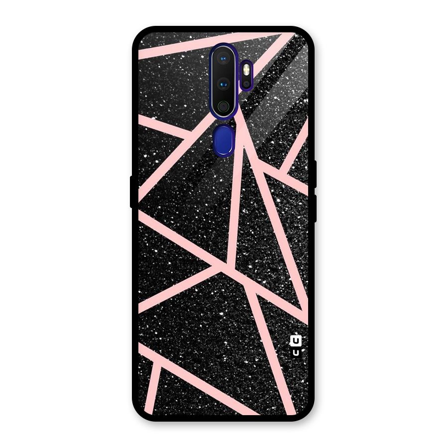Concrete Black Pink Stripes Glass Back Case for Oppo A9 (2020)