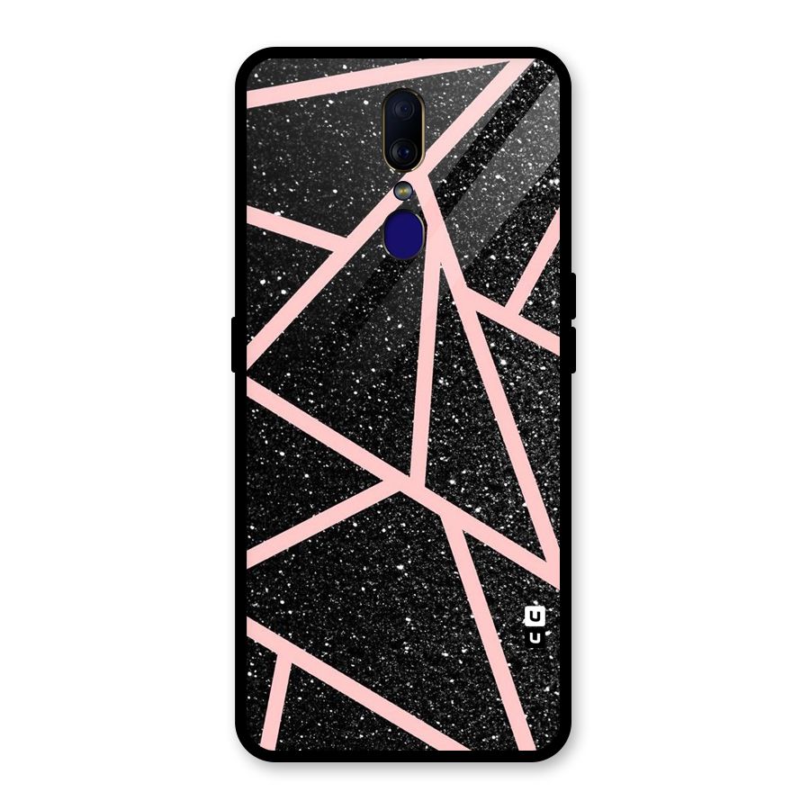 Concrete Black Pink Stripes Glass Back Case for Oppo F11